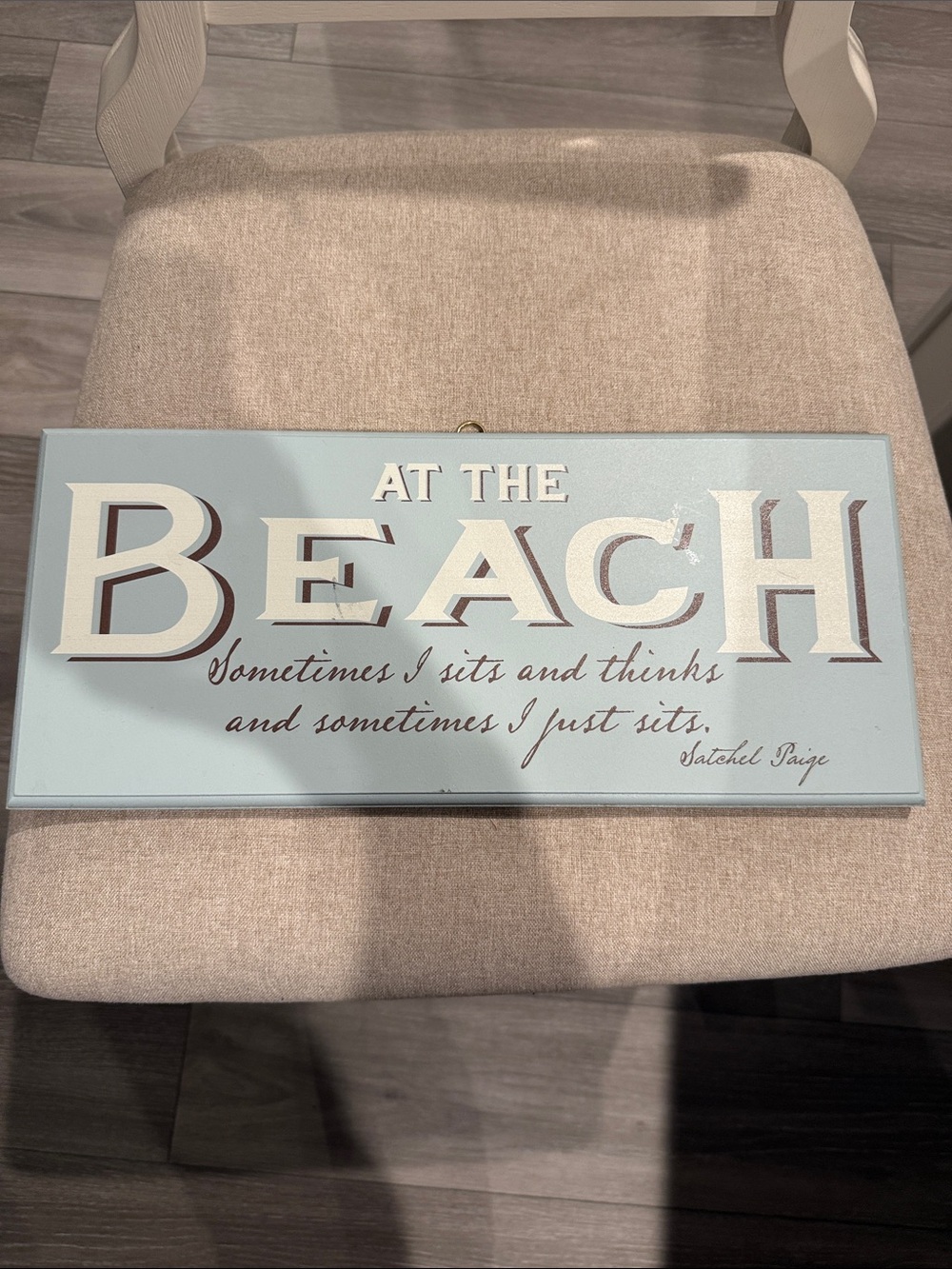 At The Beach Wall Sign - Light Blue -